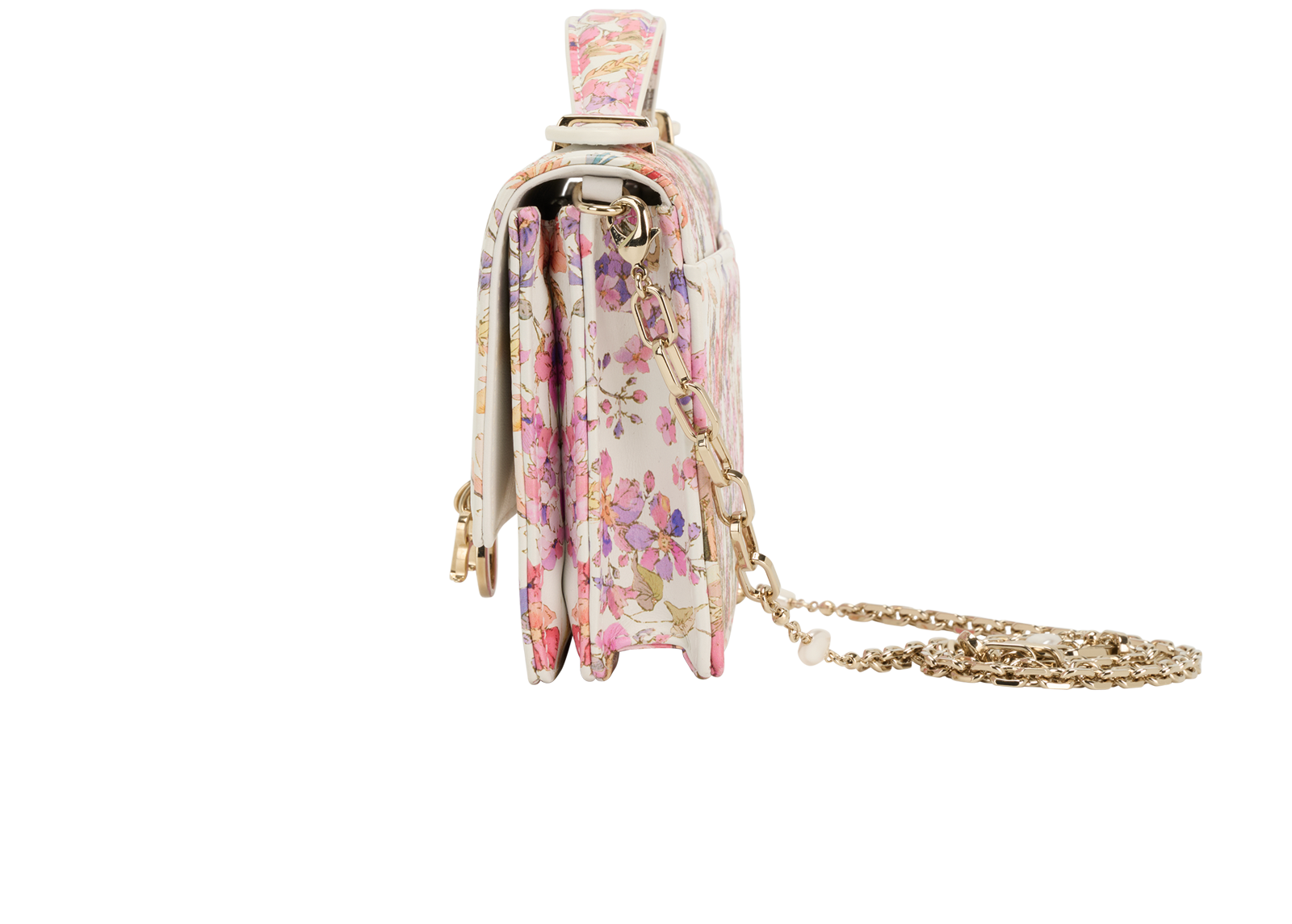 Medium Glycine Wallet On Chain, &pound;2,200, Handbags, Pink/Purple/White, Leather, Bottom view
